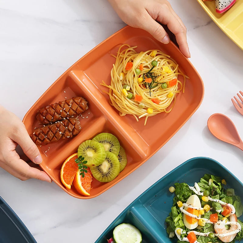 Divided Dish Diet Plate | Reusable 3-Compartment Dinnerware