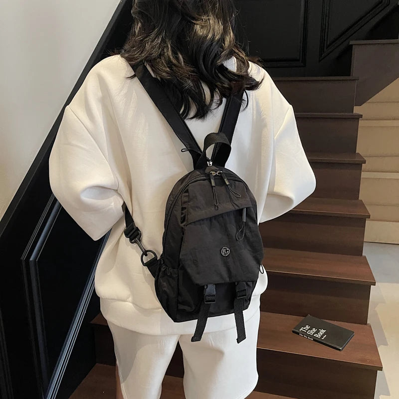 Versatile Solid Color Unisex Small Backpack | Large Capacity Design