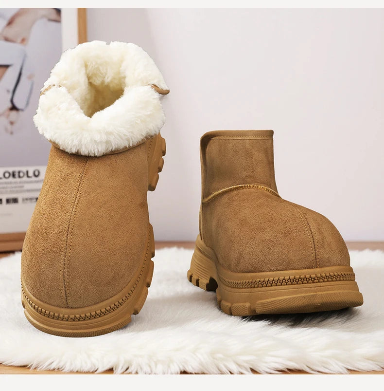 Men's Warm Plush Snow Boots | Cozy Mid-Calf Winter Footwear