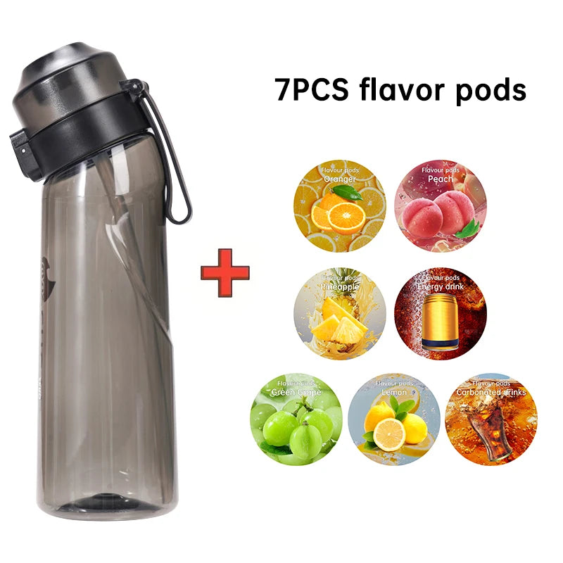 Portable Fruit-Scented Water Bottle with Flavor Pods for Sports