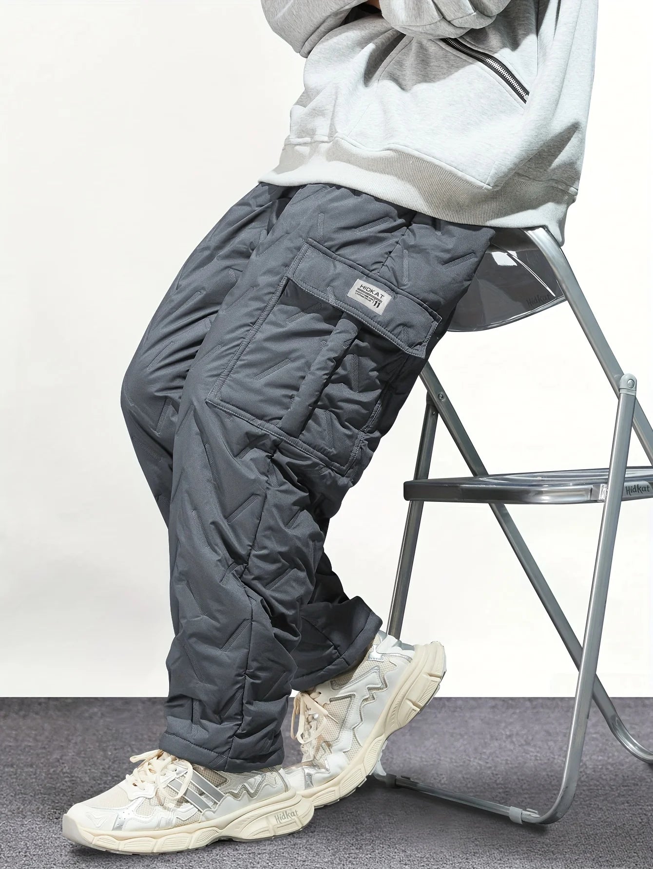 Men's Insulated Fleece-Lined Cargo Pants for Winter Warmth