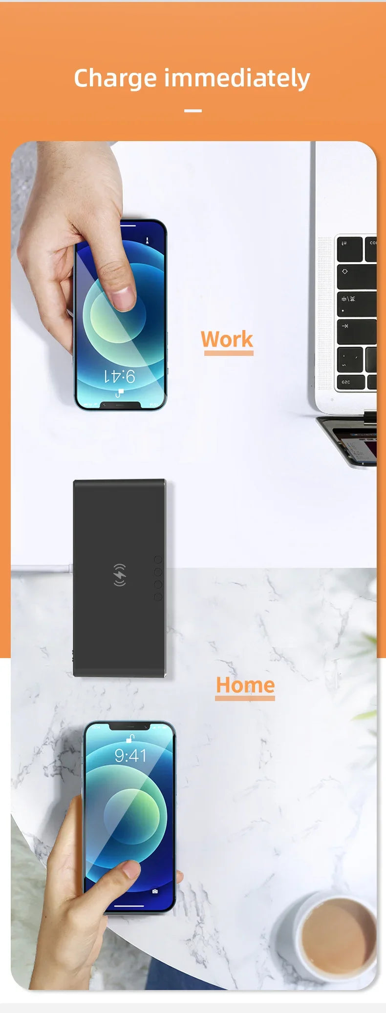 5W Wireless Charger Alarm Clock — Multifunction LED Digital Clock with Thermometer, Time Display & Fast Charging Dock for iPhone, Samsung & Qi-Compatible Phones