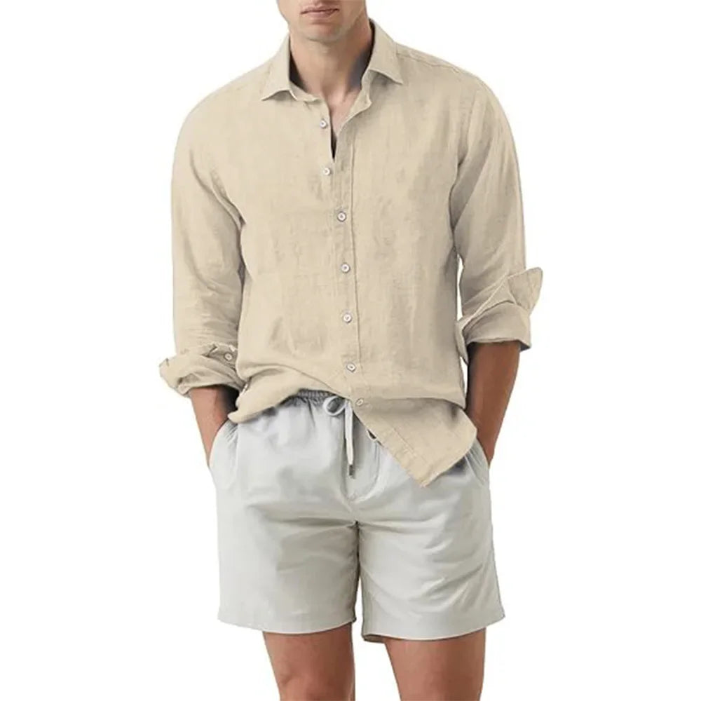 Men's Solid Color Hawaiian Shirts | Casual Summer Beachwear