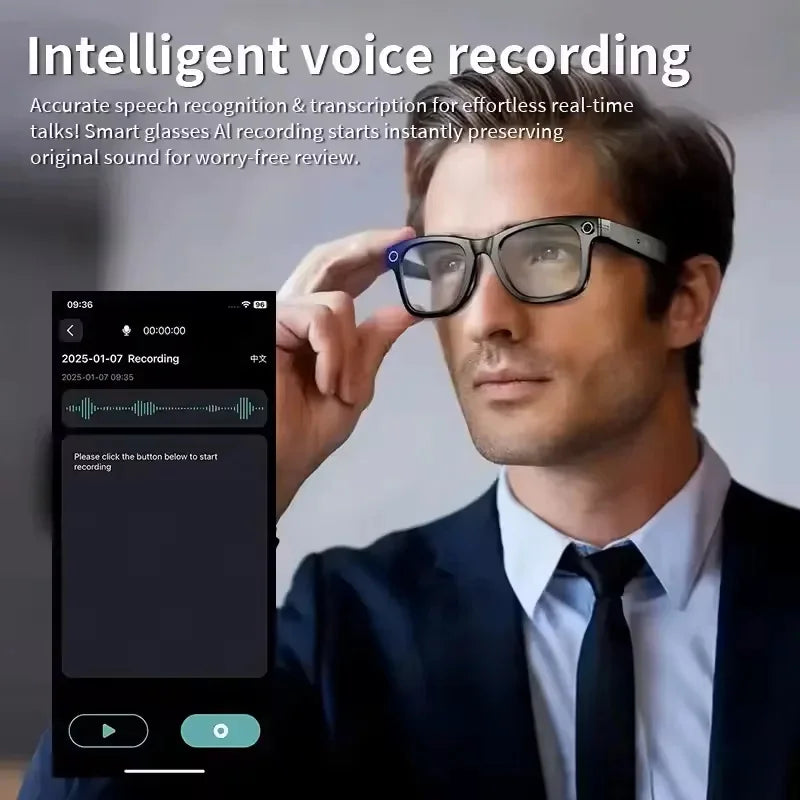 AI Smart Glasses with 8MP Camera & Bluetooth Connectivity