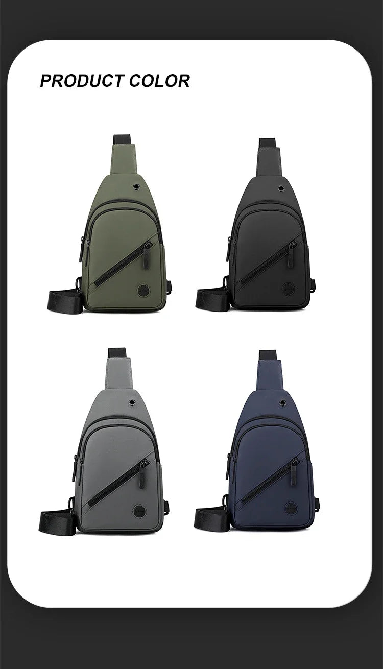 Lightweight Men's Chest Bag | Versatile Nylon Crossbody Sling