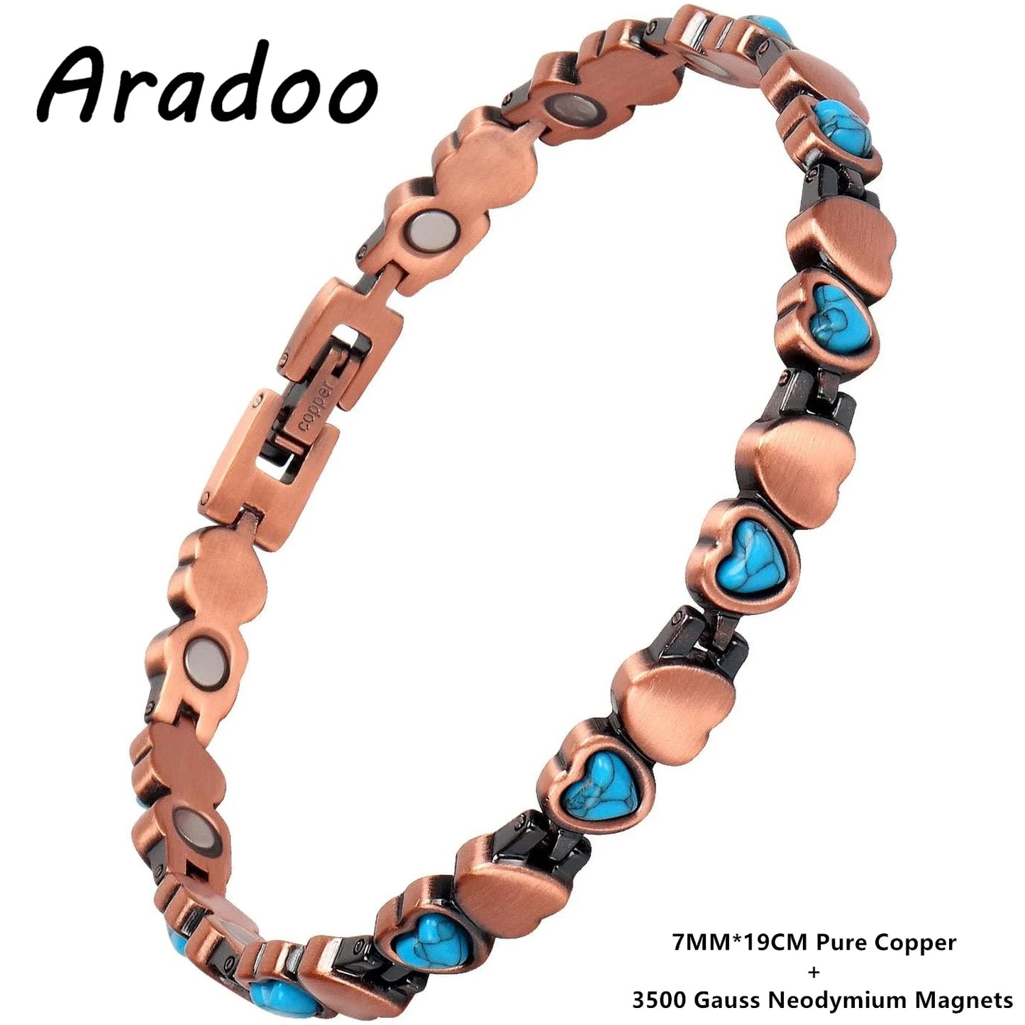 Magnetic Copper Bracelet for Women | Turquoise Wristband Jewelry