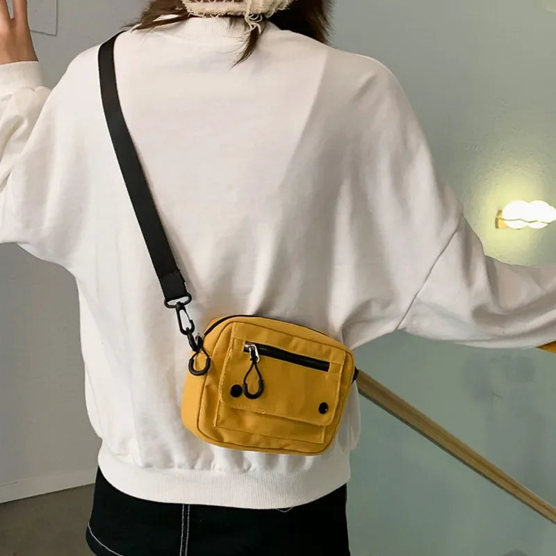 Korean Mini Canvas Crossbody Bag | Versatile Women's Handbag
