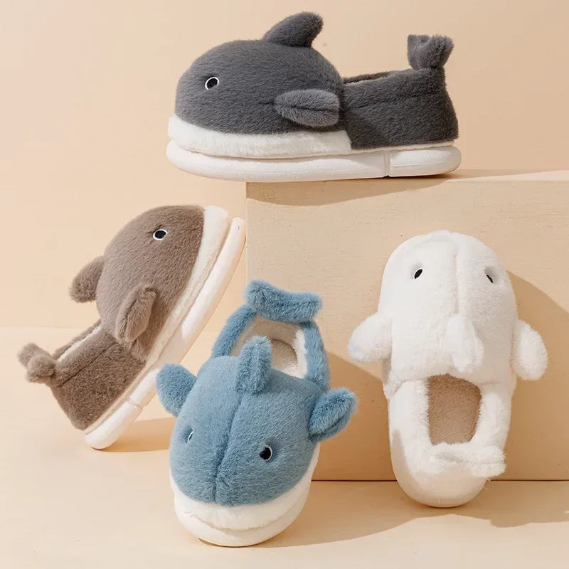 Cozy Shark Pattern Home Slippers for Men & Women | Warm Comfort