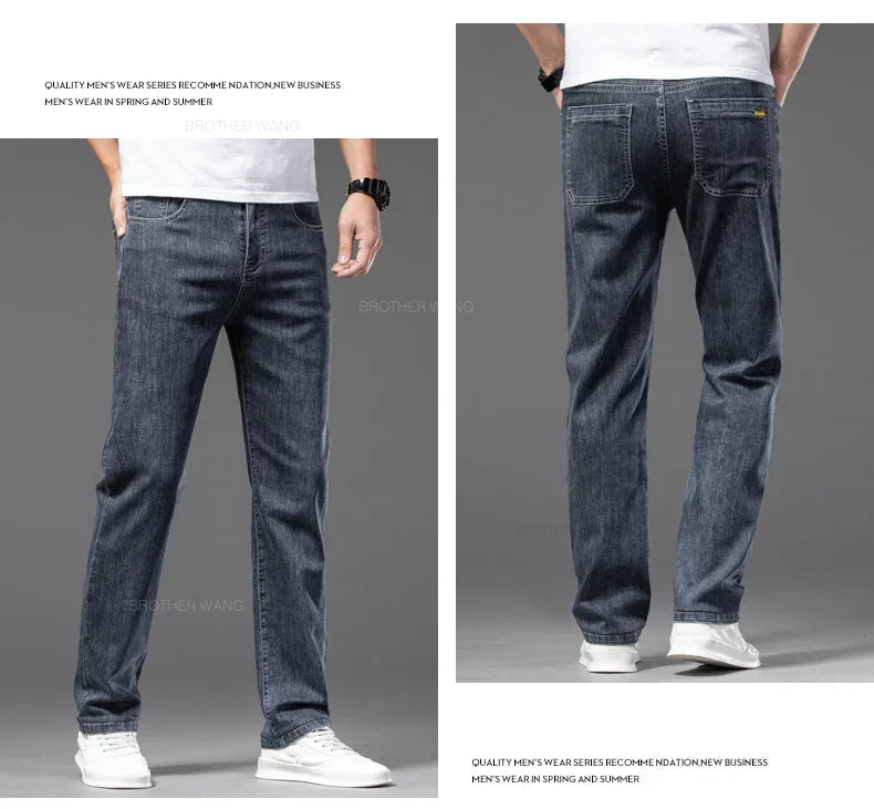 Men's Casual Loose-Fit Straight Jeans | Comfortable Everyday Denim