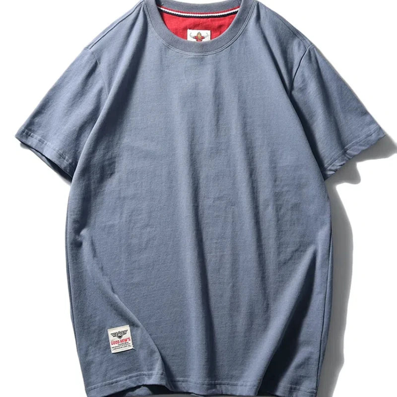 Men's Retro Solid Color Short Sleeve T-shirt | Summer Fashion Top
