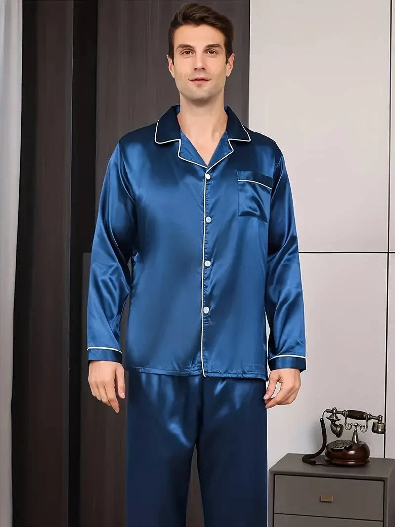 Men's Satin Pajama Set | Comfortable Summer Sleepwear for Men