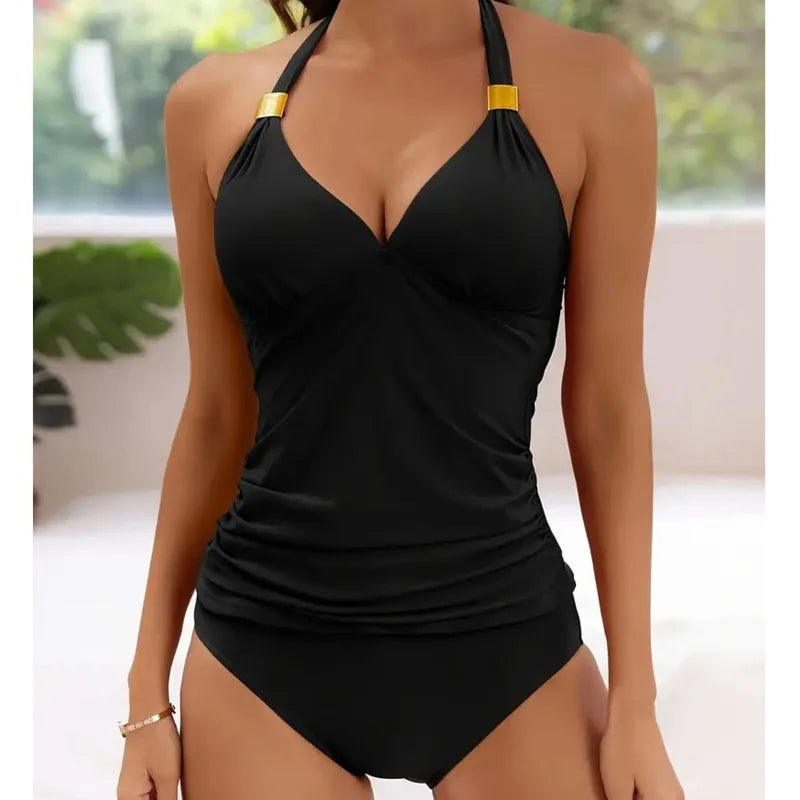 Women's Two-Piece Tankini Swimwear for Beach Fun