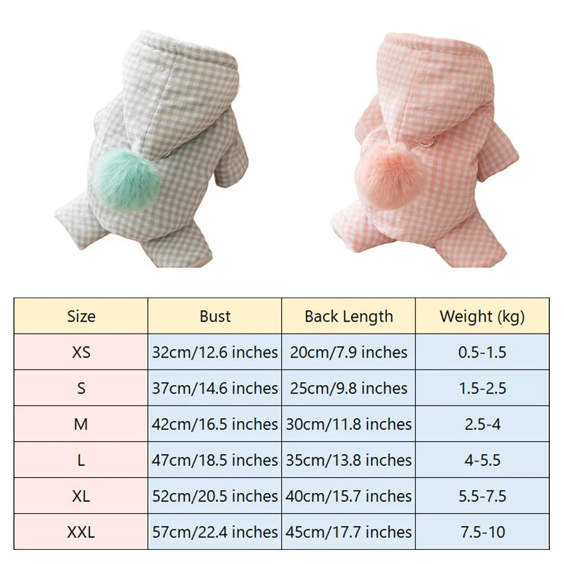 Cozy Four-Legged Jumpsuit for Small Dogs | Winter Pet Pajamas