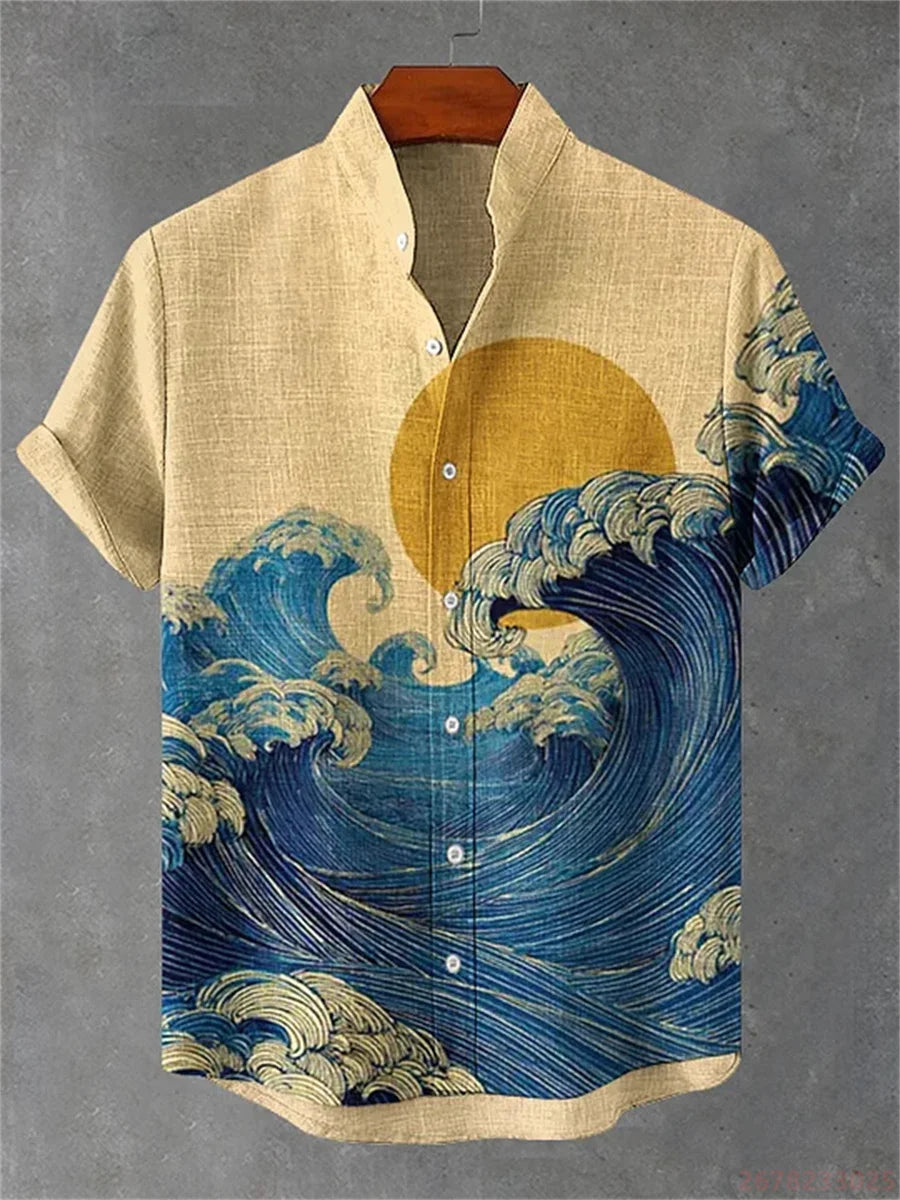 Men's Octopus Print Shirt | Loose & Breathable Hawaiian Top