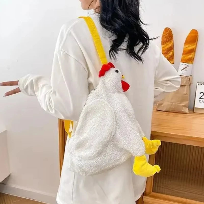 Cute Chicken Shape Crossbody Purse for Women | Cozy Fleece Handbag