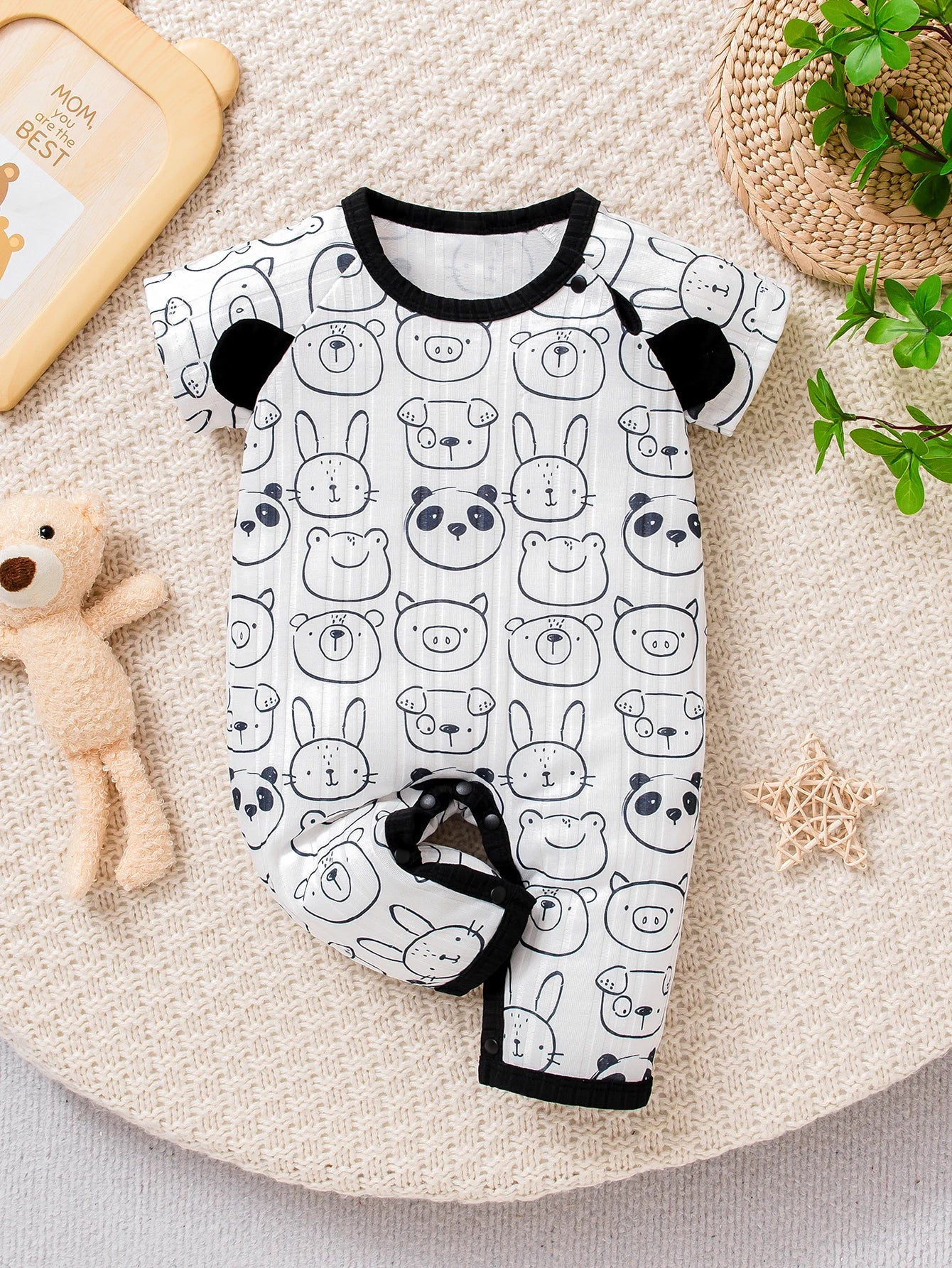 Baby Boy Animal Print 3D Ears Jumpsuit | Adorable & Comfy Outfit