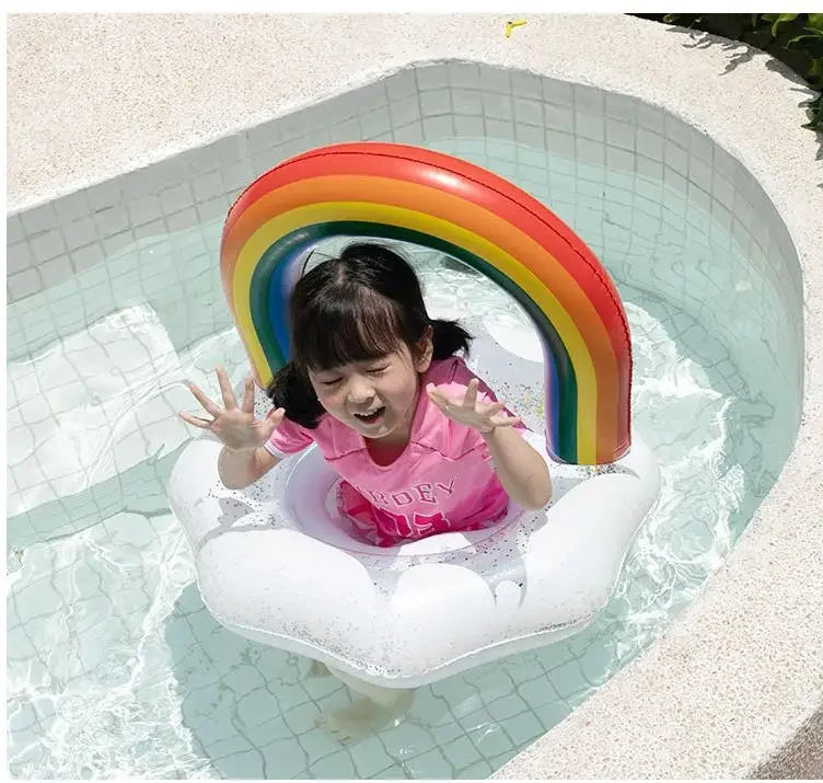 Rainbow Inflatable Swimming Ring | Fun Pool Float for All Ages