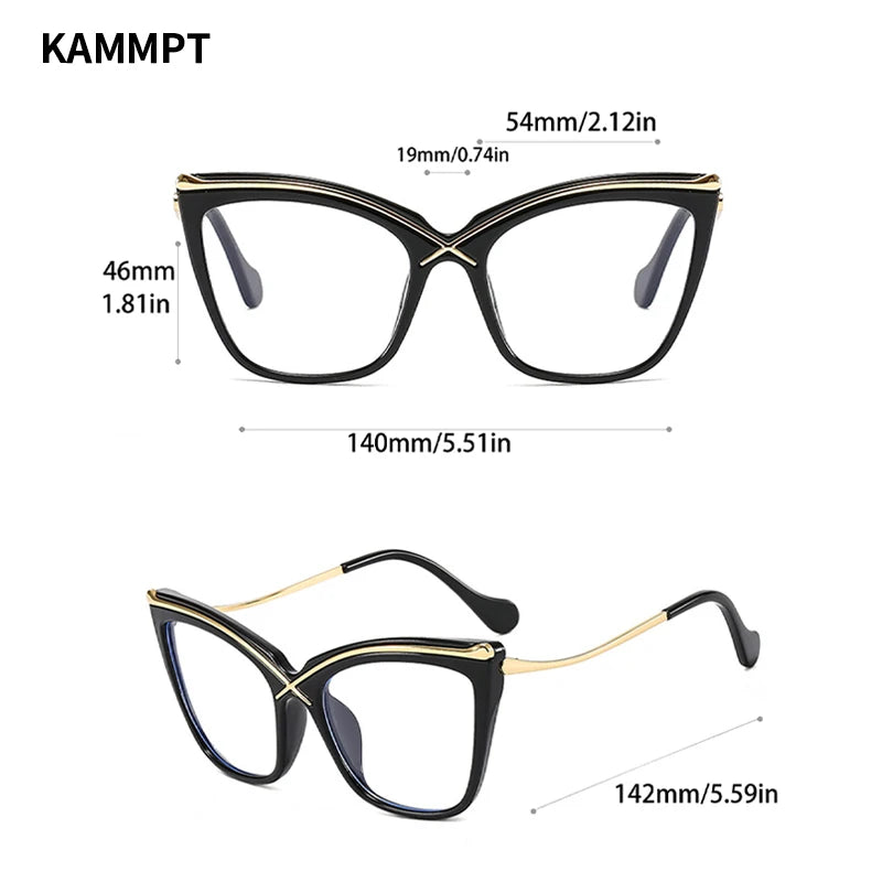 Trendy Oversized Cat Eye Eyeglasses | Vintage Blue Light Blockers