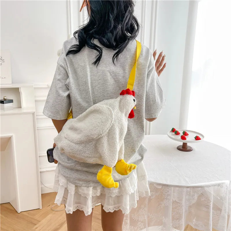 Chickens Shape Crossbody Purse | Cute Plush Handbag for Women