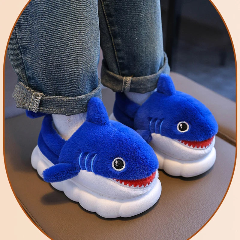 Cozy Cartoon Shark Slippers for Boys | Fun Indoor Shoes