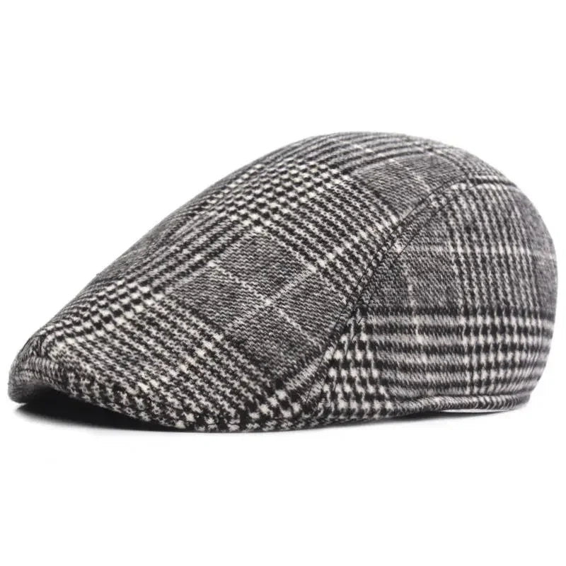 Men's Plaid Newsboy Beret Hat | Retro Octagonal Cap for All Seasons