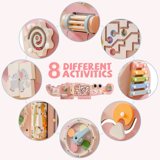 Wooden Montessori Busy Board | Interactive Learning Toy