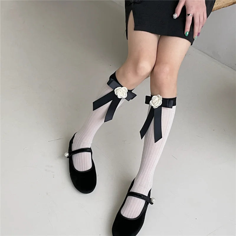 Stylish Women's Knee High Socks | Floral Pattern Accessories