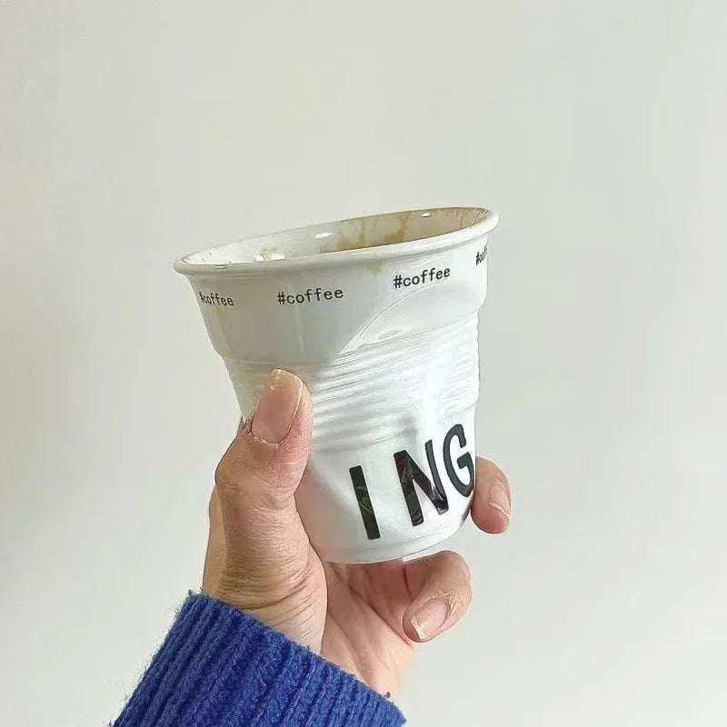 Elegant Korean Style Ceramic Coffee Mug | Nordic Design Tumbler