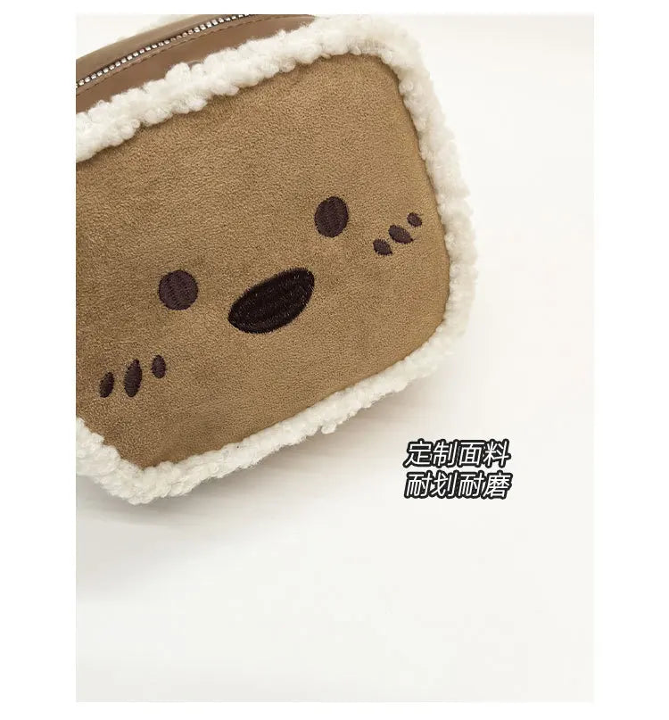 Plush Bear Commuter Bag | Cozy Lamb Fleece Shoulder Crossbody