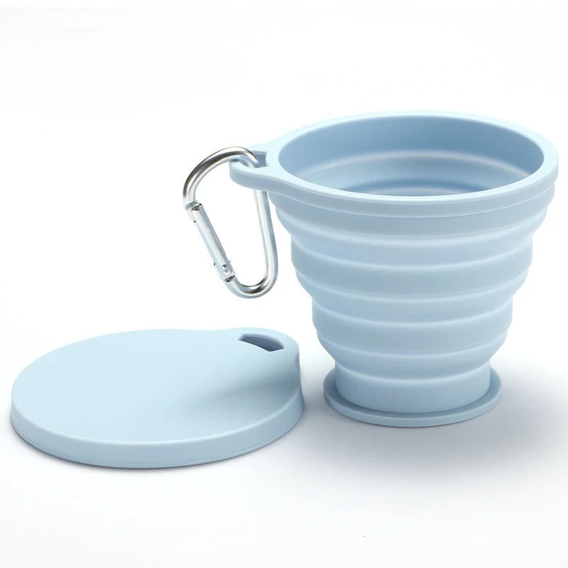 180ml Collapsible Silicone Cup with Lid | Foldable Travel Mug