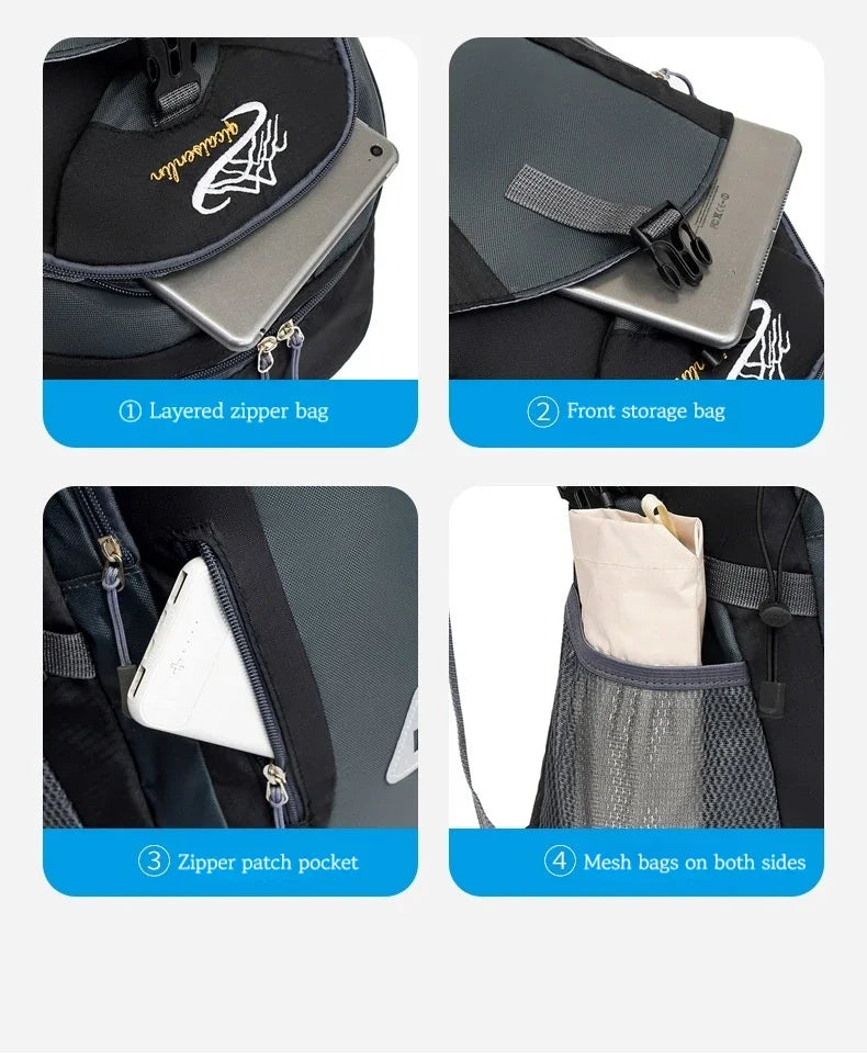 Men's Waterproof Nylon Backpack | Versatile Outdoor Travel Bag