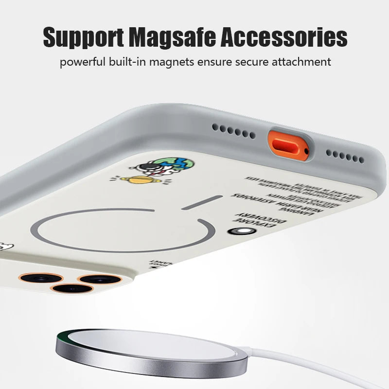 Hanging Astronaut Pattern Case for iPhone | Magnetic & Stylish Protection