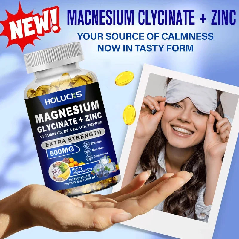 Magnesium Glycinate & Zinc Supplement | Optimize Sleep & Stress Relief
