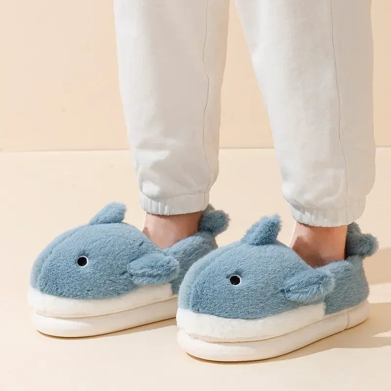 Cozy Shark Pattern Home Slippers for Men & Women | Warm Comfort
