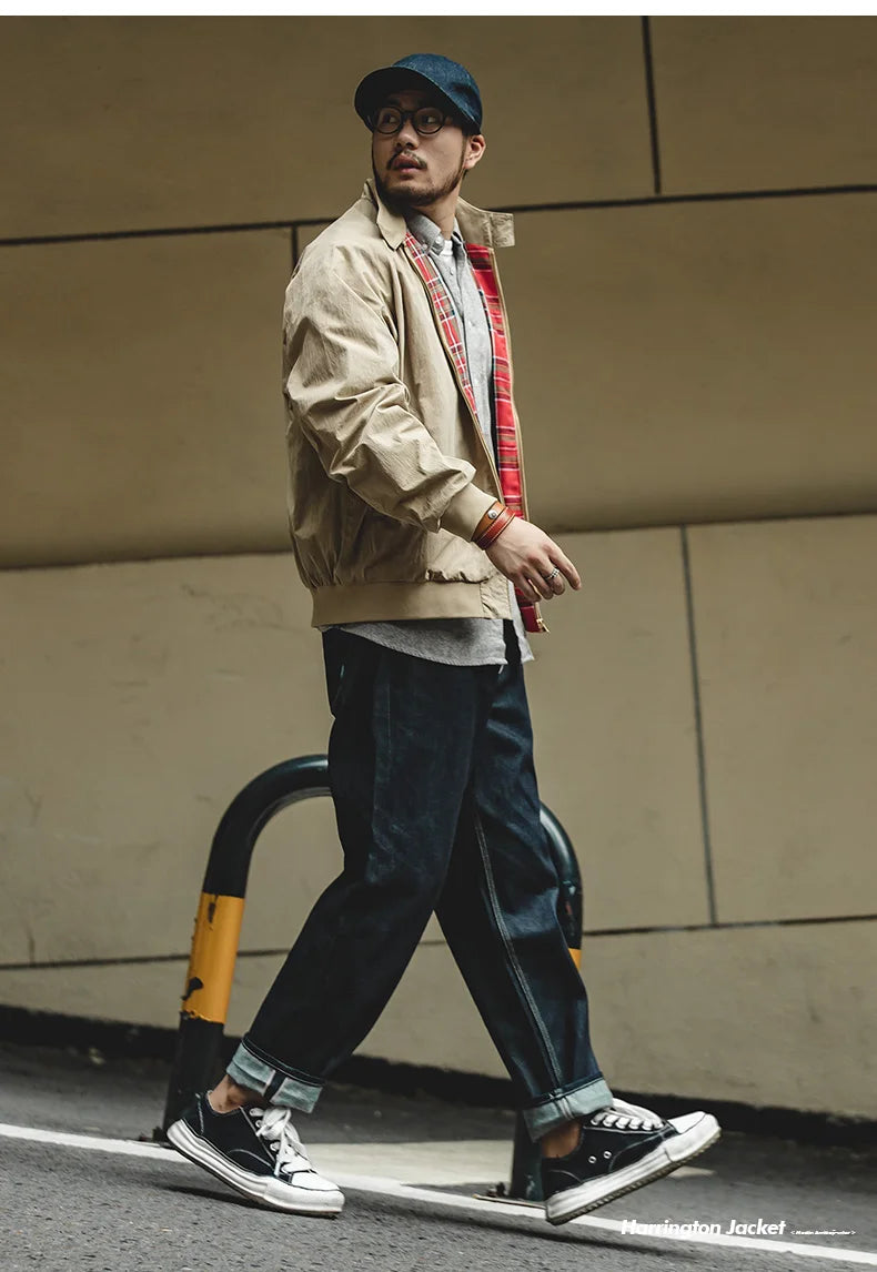 Men's Vintage Khaki Jacket | Retro Casual Outerwear for All Seasons