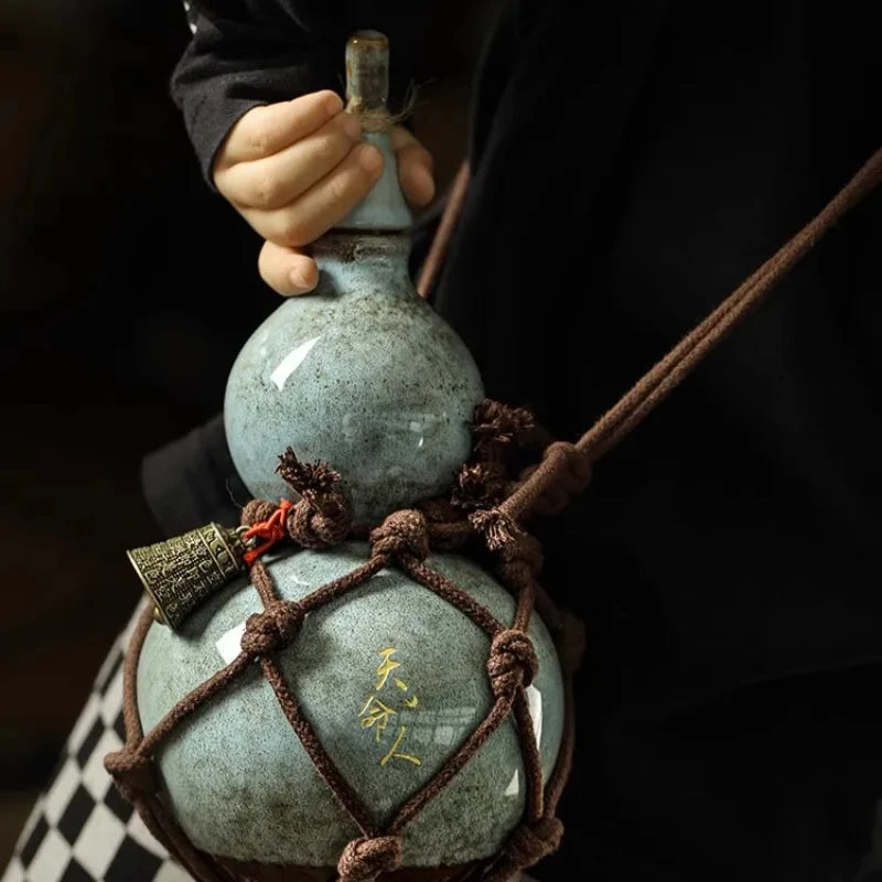Portable Ancient Style Wine Gourd Set | Eco-Friendly Wine Tool