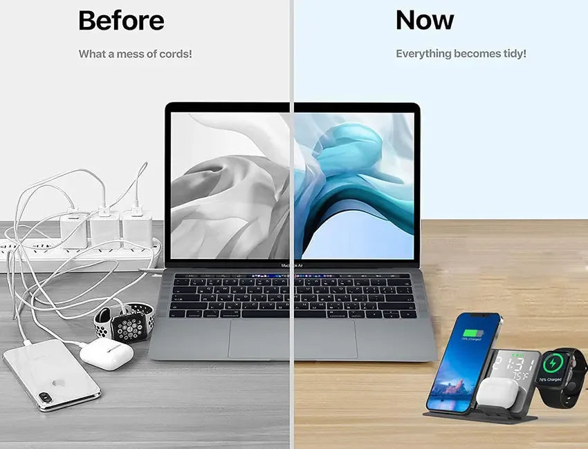 4-in-1 Wireless Charger Stand | Fast 30W Charging Solution