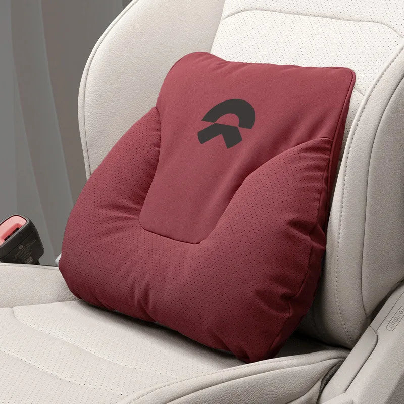 Premium Leather Car Neck Pillow | Ultimate Lumbar Support