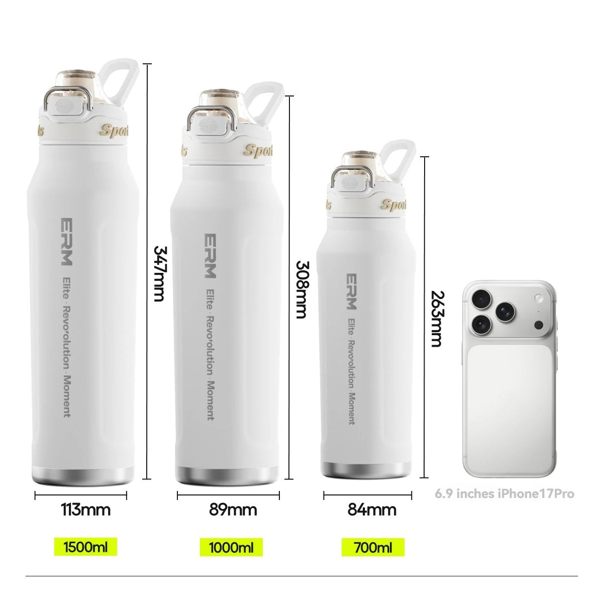 1L Stainless Steel Thermos Bottle | Iced & Heat Insulated Flask