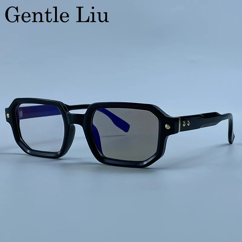 Vintage Photochromic Square Sunglasses for Men | Retro Steampunk Style