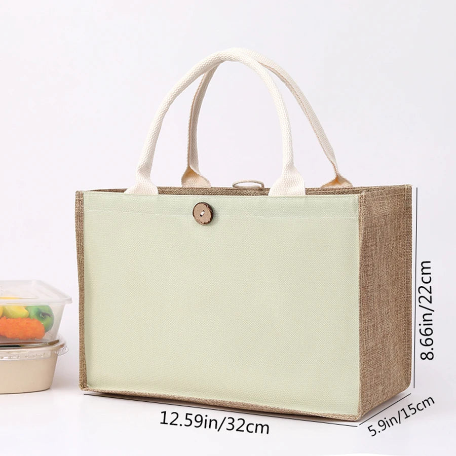 Fashionable Linen Handbag | Versatile Solid Colour Shopping Tote