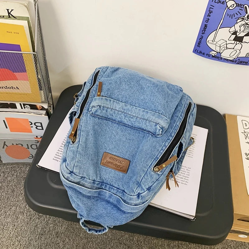 Trendy Denim Backpack for Students | Durable & Stylish Design
