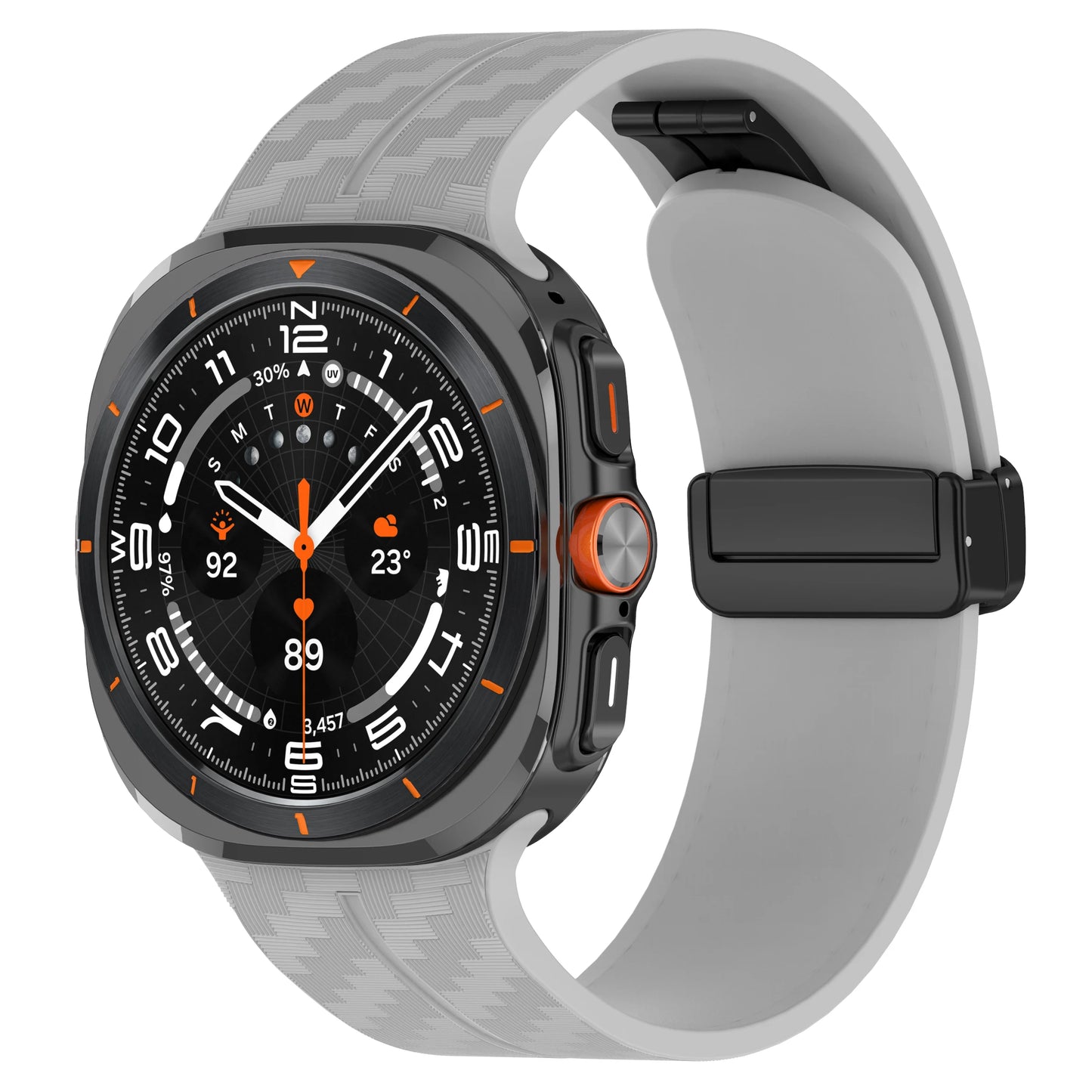 Silicone Sport Strap for 47mm Smartwatch | Magnetic Folding Clasp
