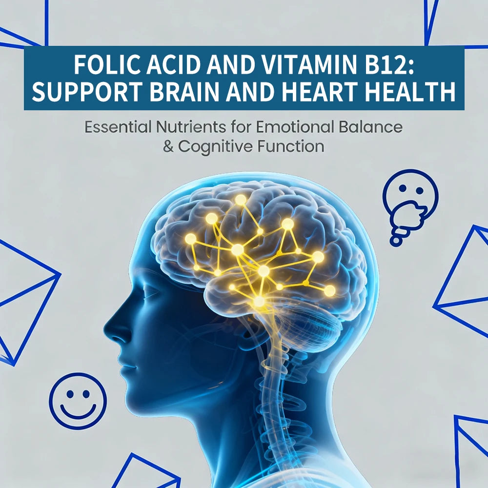 5-MTHF L-Methylfolate with B12 Capsules | Boost Cognitive Function