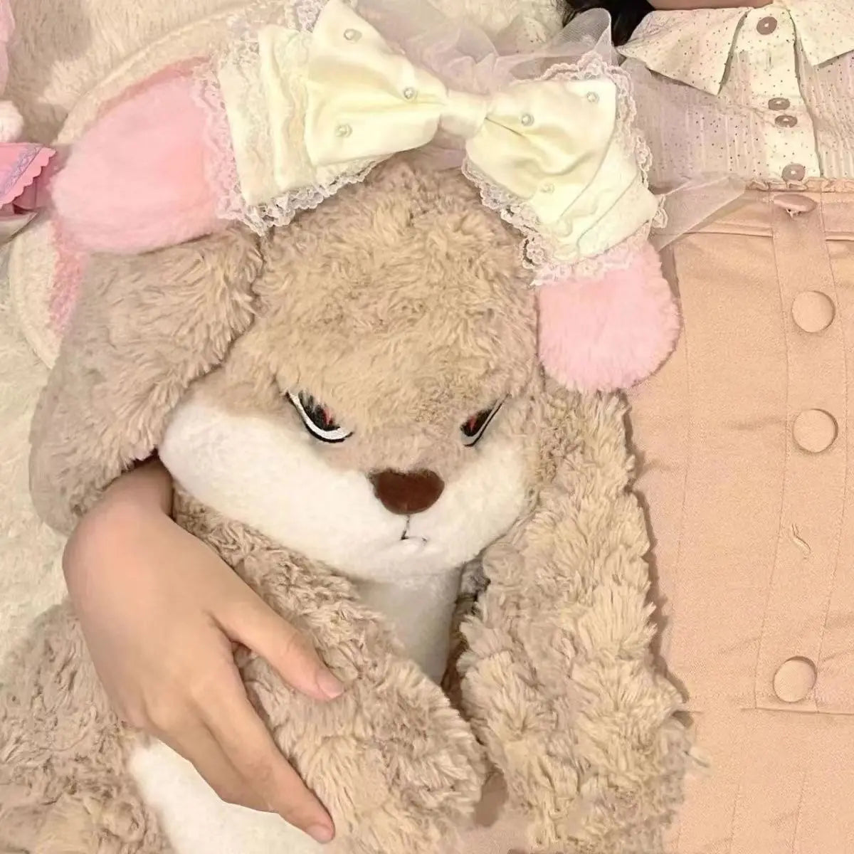 Large Angry Rabbit Plush Toy | Adorable Kawaii Stuffed Animal