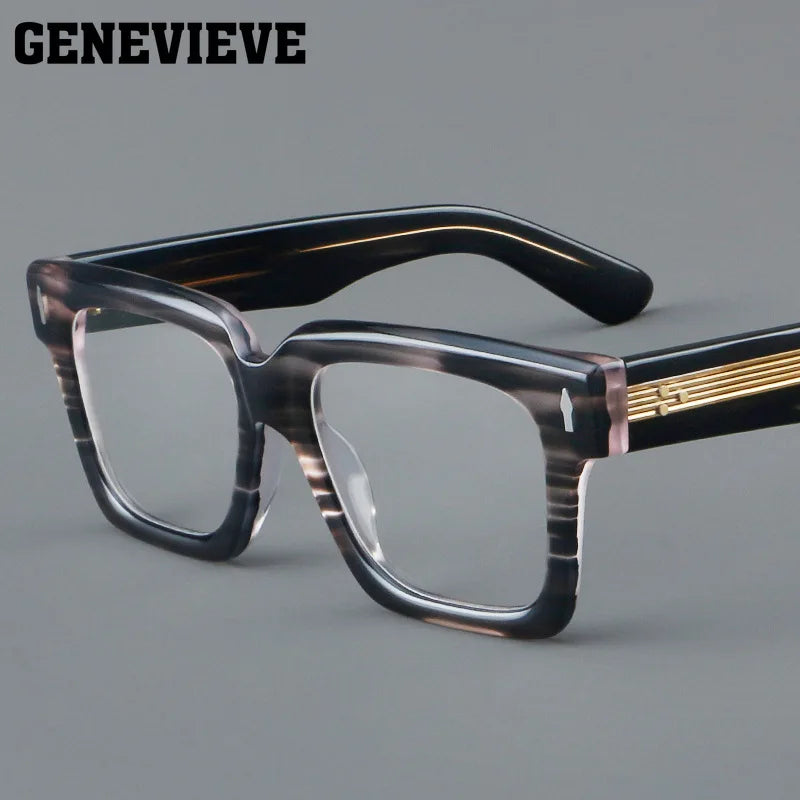 Customizable Retro Geometric Square Anti-Blue Light Eyewear