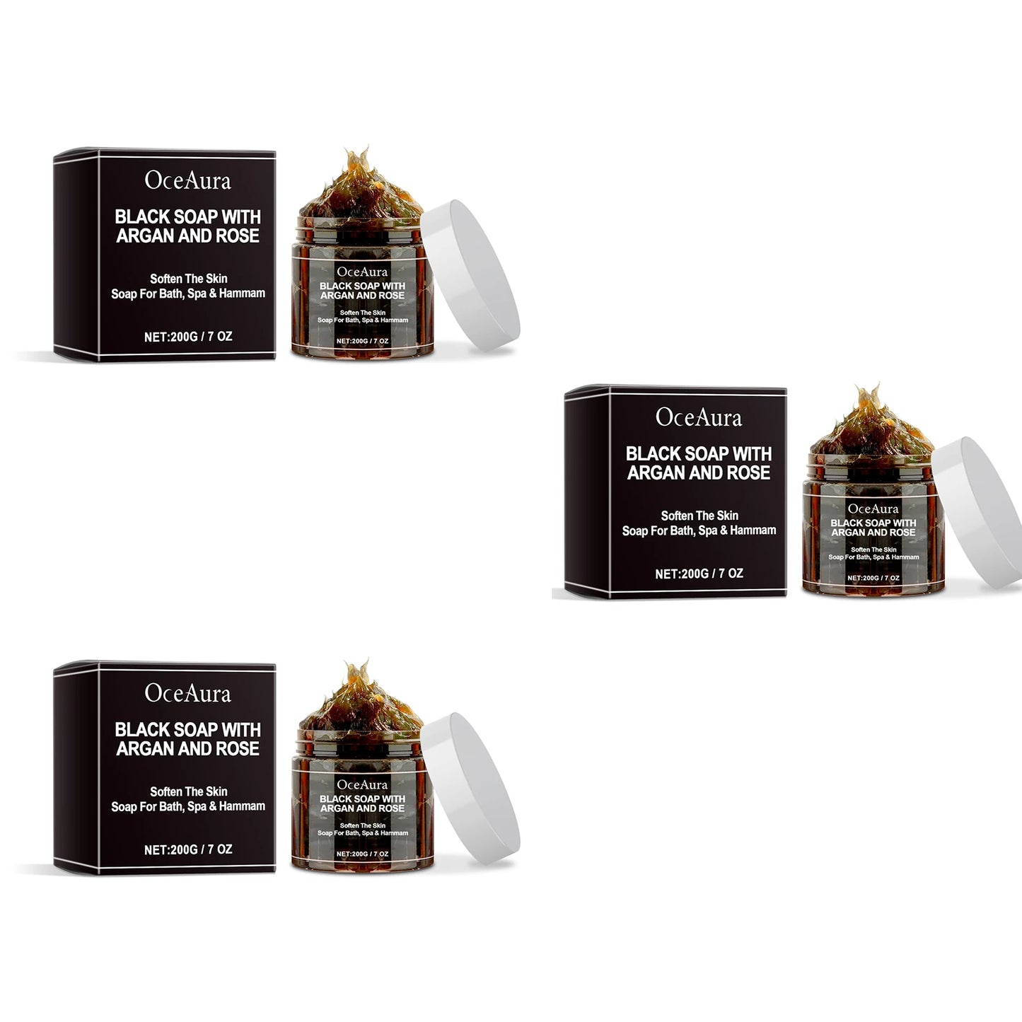 Purifying Black Soap with Argan & Rose | Deep Cleansing Body Scrub