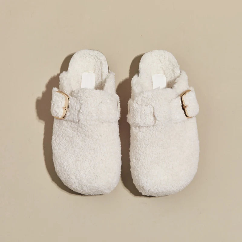 Women's Warm Faux Lamb Wool Mules Slippers for Ultimate Comfort