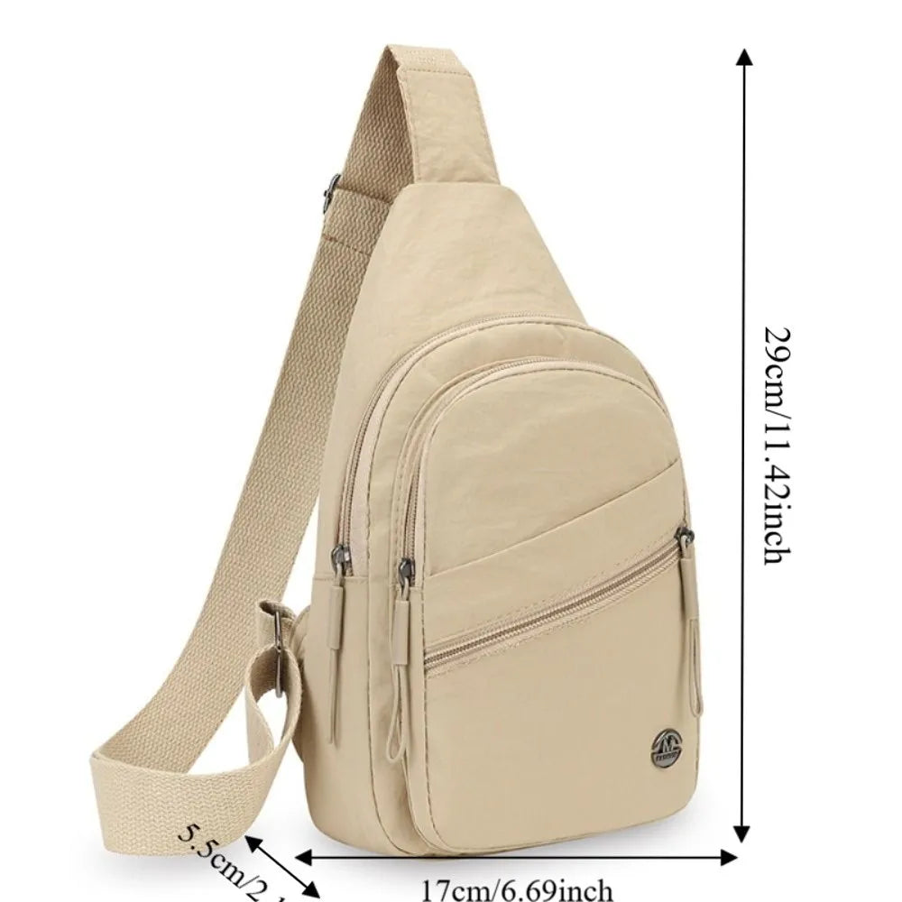 Spacious Waterproof Crossbody Bag | Lightweight Solid Color Messenger