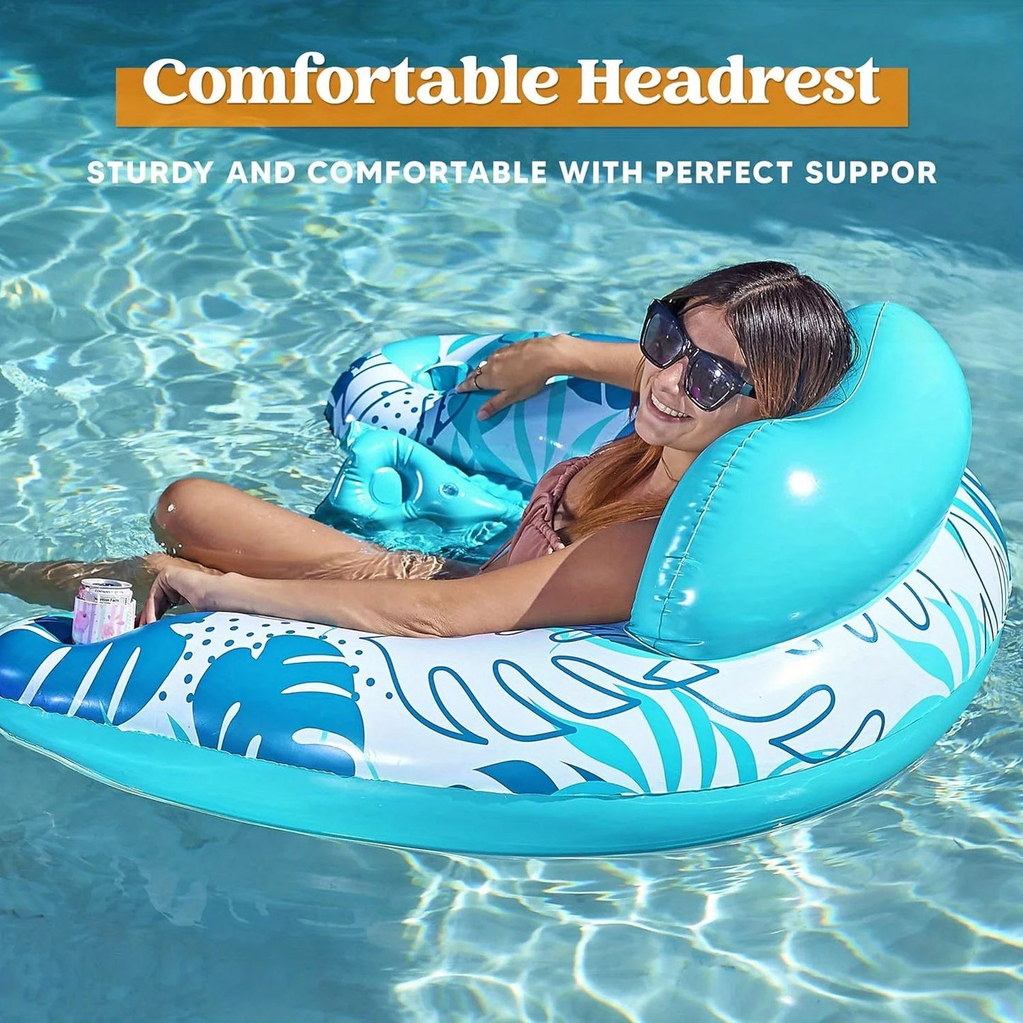 Inflatable Pool Chairs with Cup Holders | Summer Water Fun